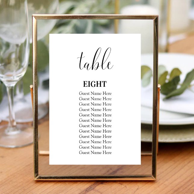 Minimalist Modern Wedding Table Numbers Card (Creator Uploaded)