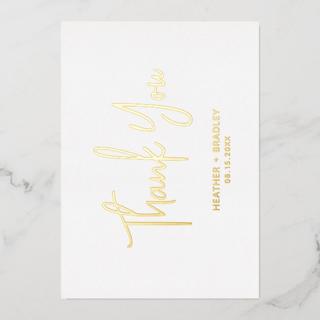 Minimalist Modern Wedding Thank You (Front)