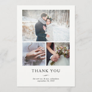 Minimalist Modern Wedding Thank You Three Photos