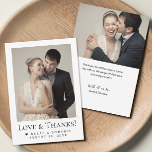 Minimalist Modern Weddings Heart Love & Thanks Thank You Card