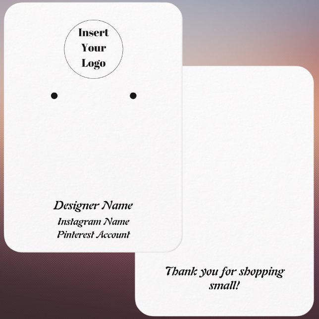 Minimalist Modern White Earring Display Business Card (Creator Uploaded)