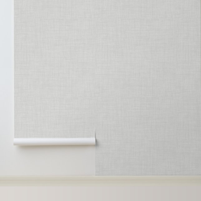 Minimalist Modern White Linen Effect Wallpaper (Stylish Modern Linen Effect Peel and Stick Wallpaper.)