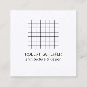 Minimalist Modern White Math Architect Designer Square Business Card