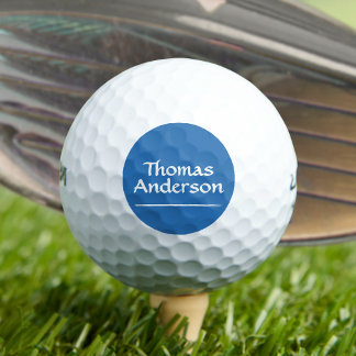 Minimalist Modern White on Blue Golf Balls