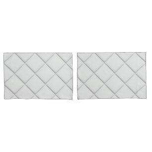Minimalist Modern White Quilted Geometric Pattern Pillowcase