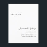 Minimalist Modern White Script Save The Date Postcard<br><div class="desc">Minimalist Modern White Script Wedding Save the Date Postcard</div>