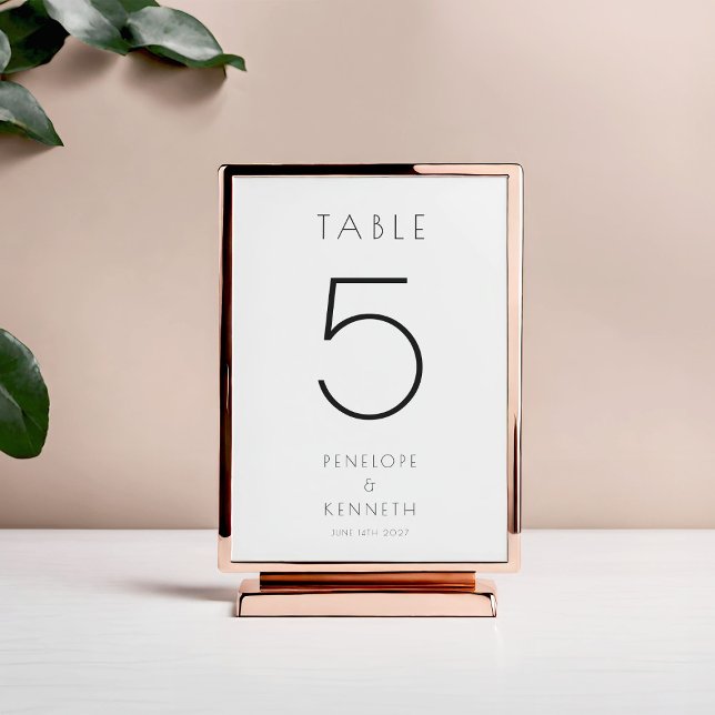 Minimalist Modern White Simple Wedding Custom Table Number (Creator Uploaded)