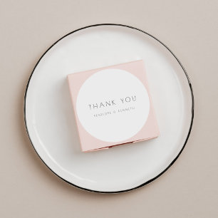 Minimalist Modern White Simple Wedding Thank You Classic Round Sticker