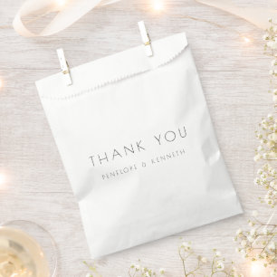 Minimalist Modern White Simple Wedding Thank You Favour Bag
