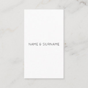 Minimalist Modern White Vertical Business Card
