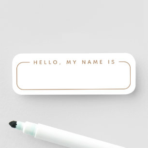 Minimalist Modern White Wedding Blank Name Tag