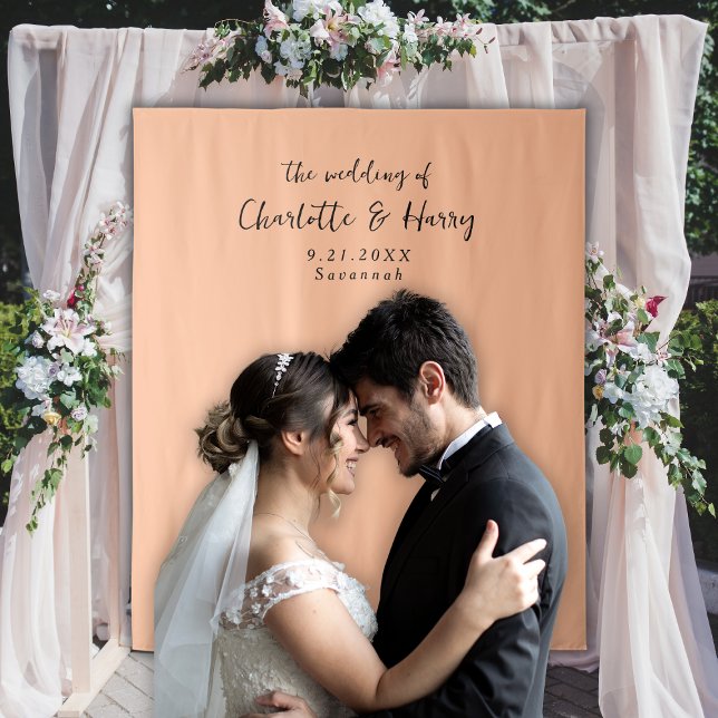 Minimalist Modern White Wedding Photo Backdrop Tapestry (Creator Uploaded)