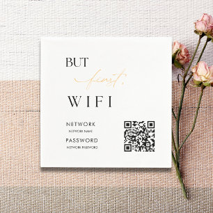 Minimalist Modern WiFi Password Wedding Sign Napkin