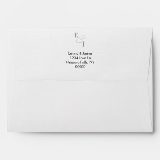 Minimalist Modern with Monogram | Return Address Envelope
