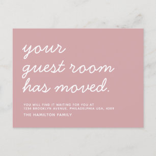 Minimalist Modern Your Guest Room Has Moved Announcement Postcard