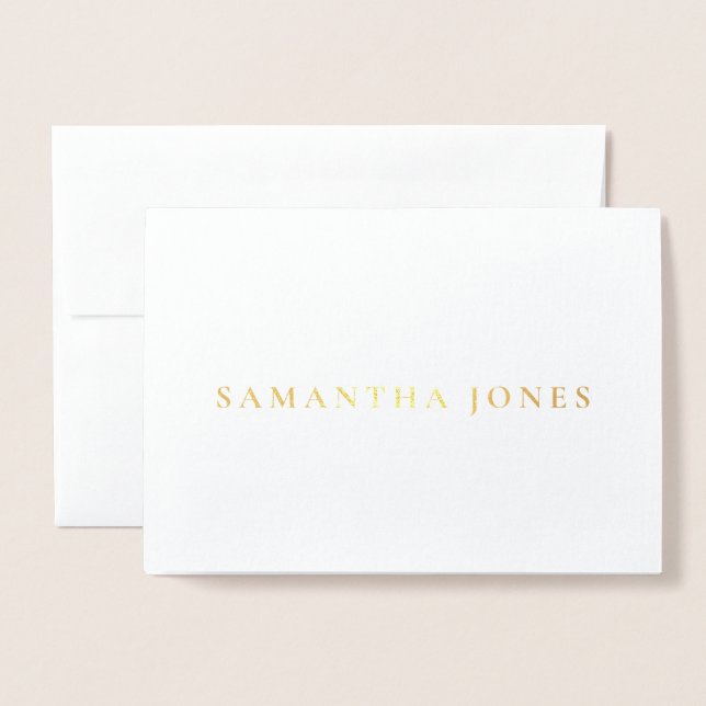 Minimalist Modern Your name Foil Card (Front With Envelope)