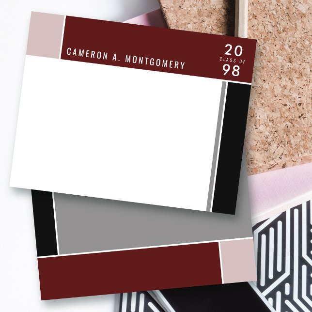 Minimalist Mondrian Modern Colour Blocks Graduatio Thank You Card (Minimalist Mondrian Modern Color Blocks Graduation Thank You Stationery Note Card @ Zazzle)