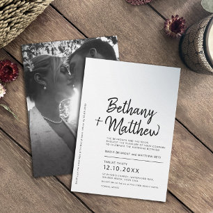 Minimalist mono calligraphy script wedding invitation