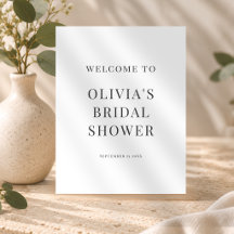 Minimalist Monochrome Bridal Shower Welcome