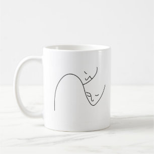Minimalist Monochrome Couple Love White Mug