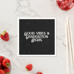 Minimalist Monochrome Graduation Napkins