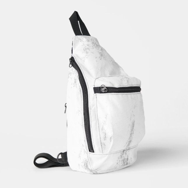 Minimalist Monochrome Grunge Texture Sling Bag (Left Corner)