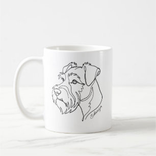 Minimalist Monochrome Schnauzer Line Art Coffee Mug