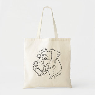 Minimalist Monochrome Schnauzer Line Art Tote Bag