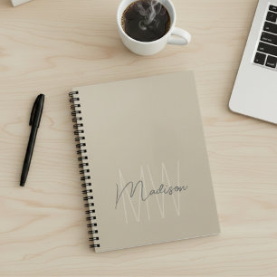 Minimalist Monogram Beige Workshop Notebook