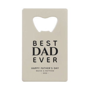 Minimalist Monogram Best Dad Ever Bottle Opener
