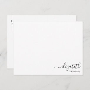 Minimalist Monogram Black and White Simple  Card
