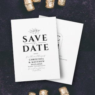 Minimalist Monogram Black White Website QR Code Sa Save The Date