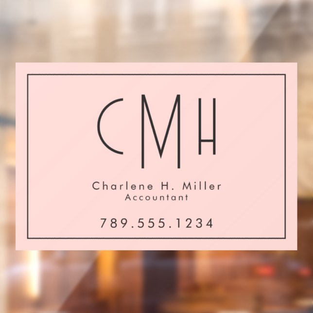 Minimalist Monogram Blush Pink Modern Professional (Sheet 2)