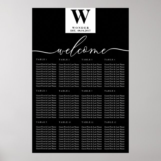 Minimalist Monogram | Contemporary Newlywed Weddin Poster (Front)