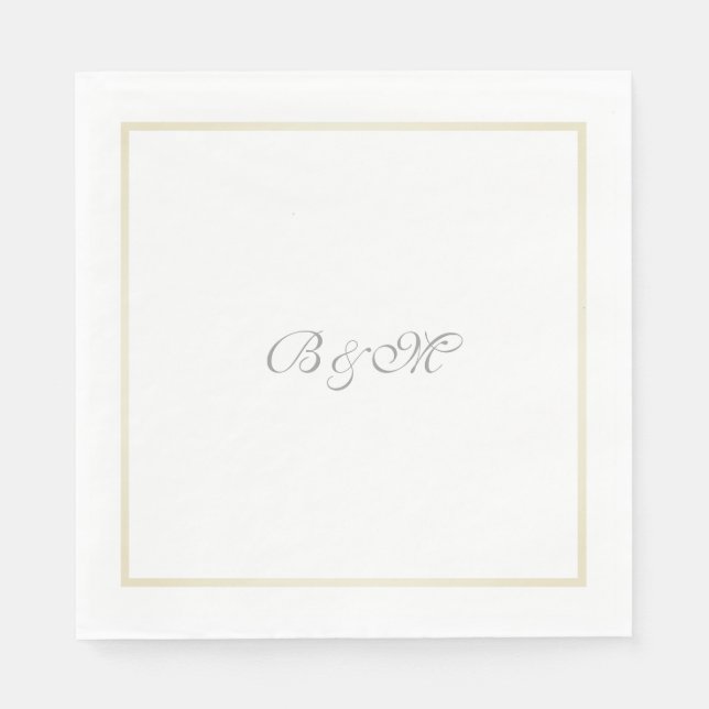 minimalist monogram / couple initials napkin (Front)