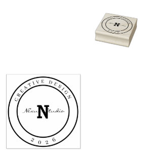 Minimalist Monogram Creative Design Wood Art Stamp