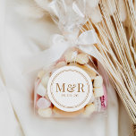 Minimalist Monogram Date Wedding Envelope Seal<br><div class="desc">This customisable favour sticker or envelope seal features an elegant yet modern script. Perfect for any season. To make advance changes,  select Personalise -> Edit using Design tool.</div>