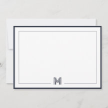 Minimalist Monogram Double Border Stationery