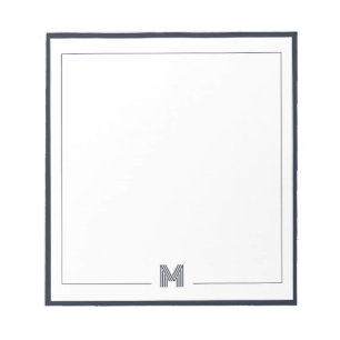 Minimalist Monogram Double Border Stationery Notepad