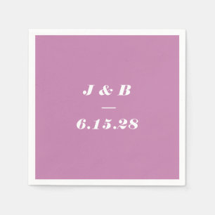 Minimalist Monogram Dusty Purple Wedding Custom Napkin