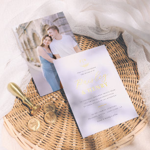 Minimalist Monogram Elegant Photo Formal Wedding