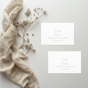 Minimalist Monogram Elegant Wedding Thank You Card