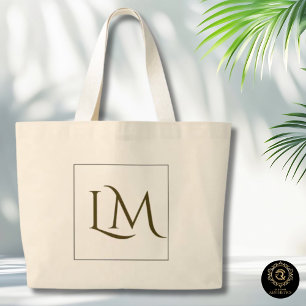 Minimalist Monogram Everyday Cotton Tote Bag