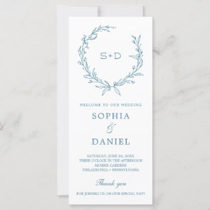 Minimalist Monogram Formal Wedding Program