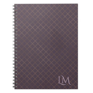 Minimalist Monogram Gold & Berry Taupe  Notebook
