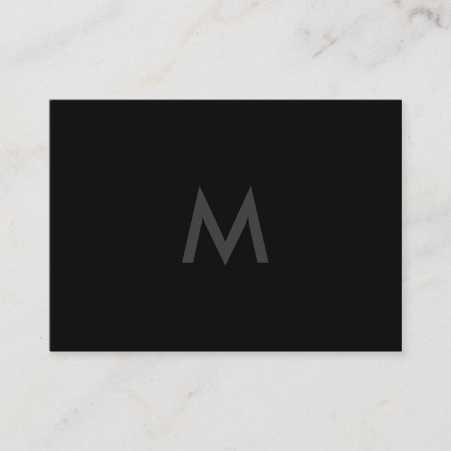 Minimalist Monogram Grey Black Business Card (Front)