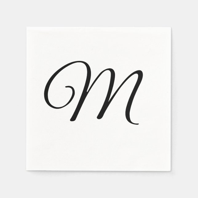 Minimalist Monogram Initial  Napkin (Front)