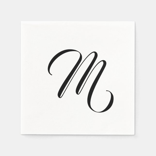 Minimalist Monogram Initial  Napkin (Front)