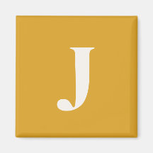 Minimalist Monogram Initial Yellow