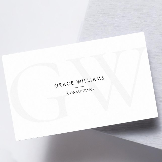 Minimalist Monogram Initials QR Code Professional Business Card (Creator Uploaded)